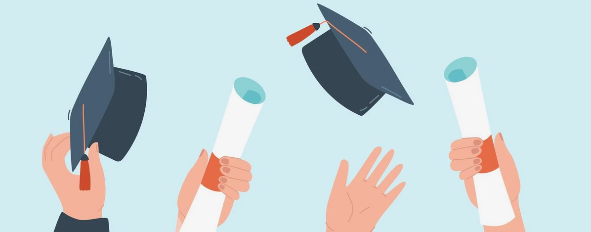 <a href="https://www.freepik.com/free-vector/graduation-caps-diploma-peoples-hands-graduates-throwing-graduation-hats-air-celebrating-together-flat-vector-illustration-education-university-success-ceremony-concept_26921777.htm#query=phd&position=10&from_view=search&track=robertav1_2_sidr">Image by pch.vector</a> on Freepik