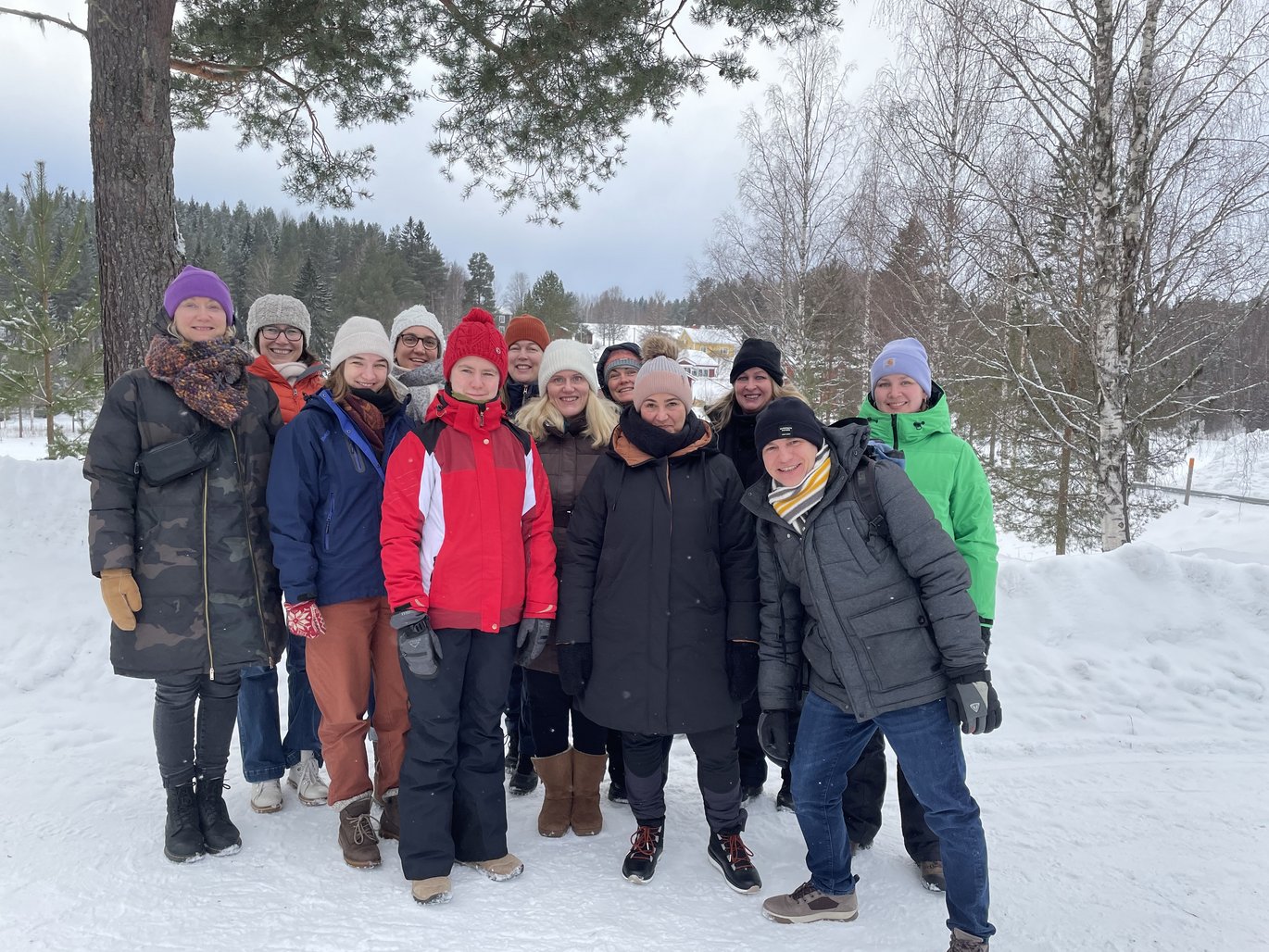 Nordic EMBL Partnership Coordination and Operations team members in Granö, northern Sweden, February 2024. 
