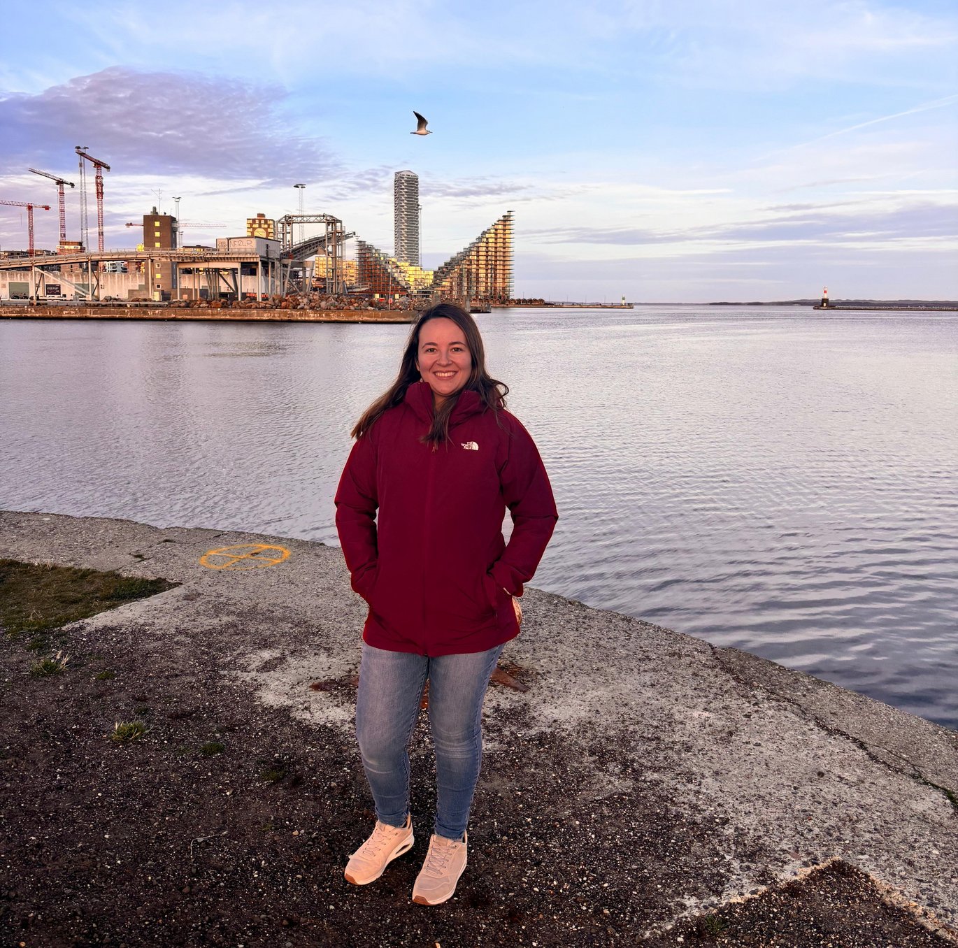 Amanda Muñoz-Juan in the Aarhus Havn, port of Aarhus, DK.  Photo by Mario Olarte.