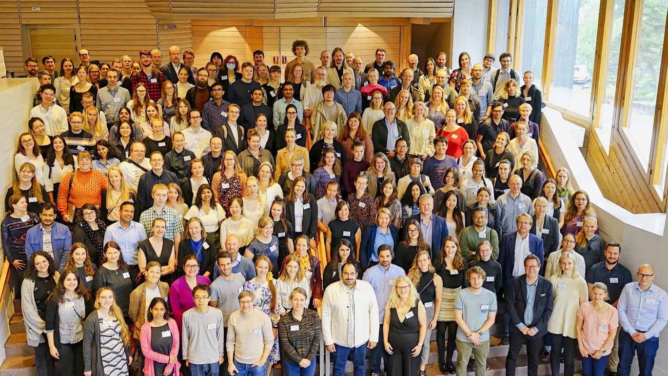Group photo of the participants of the 12th annual meeting of the Nordic EMBL Partnership for Molecular Medicine in Espoo, Finland. Photo by Jouko Siro.