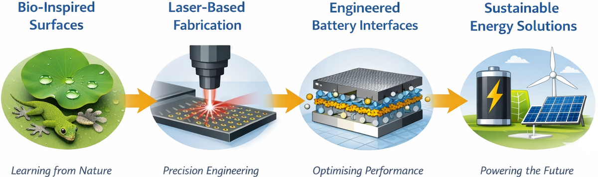LESIA creates bio-inspired suraces by learning from nature and applies precision engineering to optimize battery interface engineering