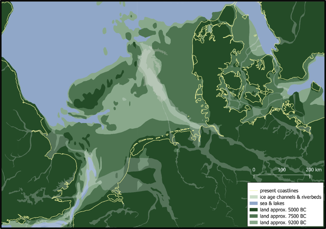 Map showing palaeolandscapes