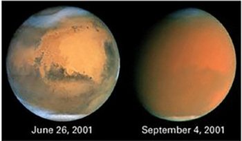 Mars set fra Hubble teleskopet (NASA)
