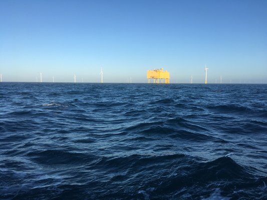 Photo showing an offshore wind farm